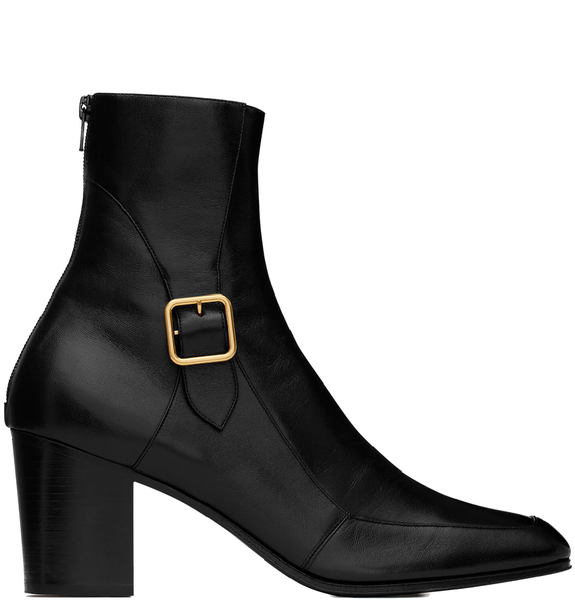  Giày Nam Saint Laurent Mick Zipped Boots In Smooth Leather 'Noir' 