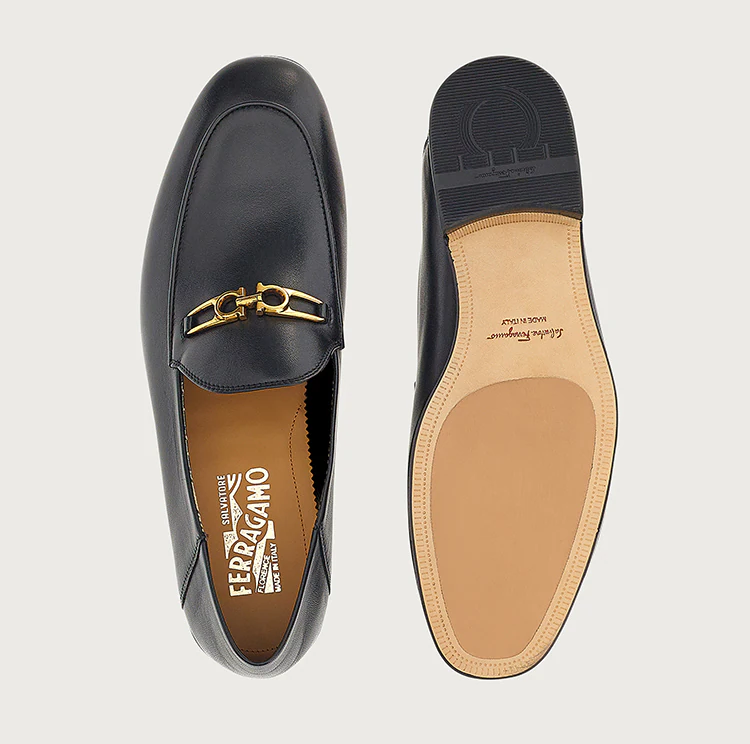  Giày Nam Salvatore Ferragamo Loafer Gancini 'Black' 