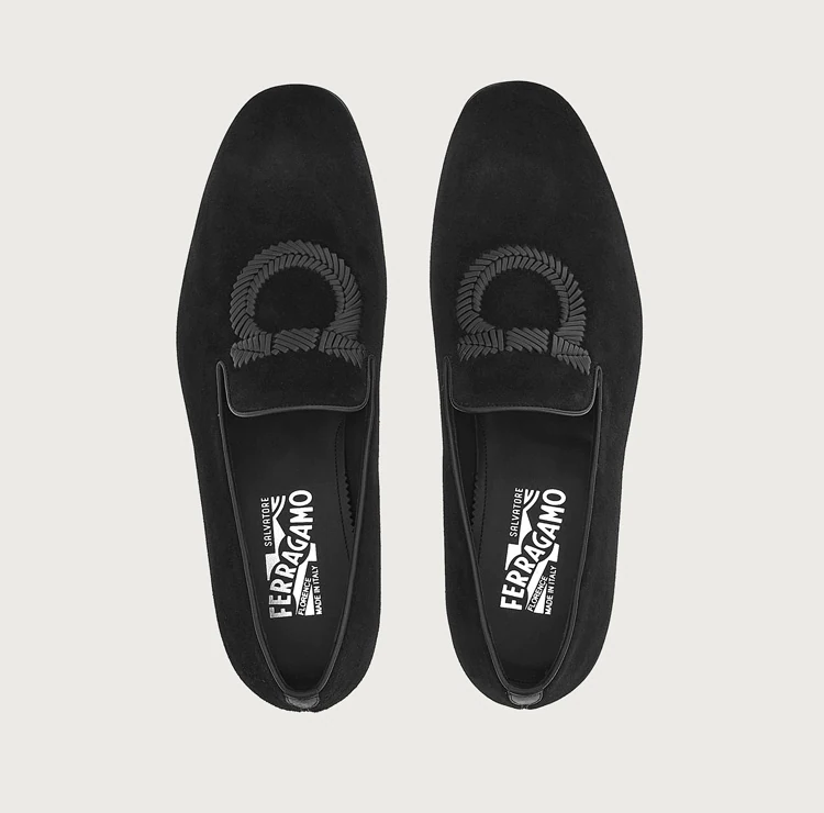  Giày Nam Salvatore Ferragamo Loafer Gancini 'Black' 