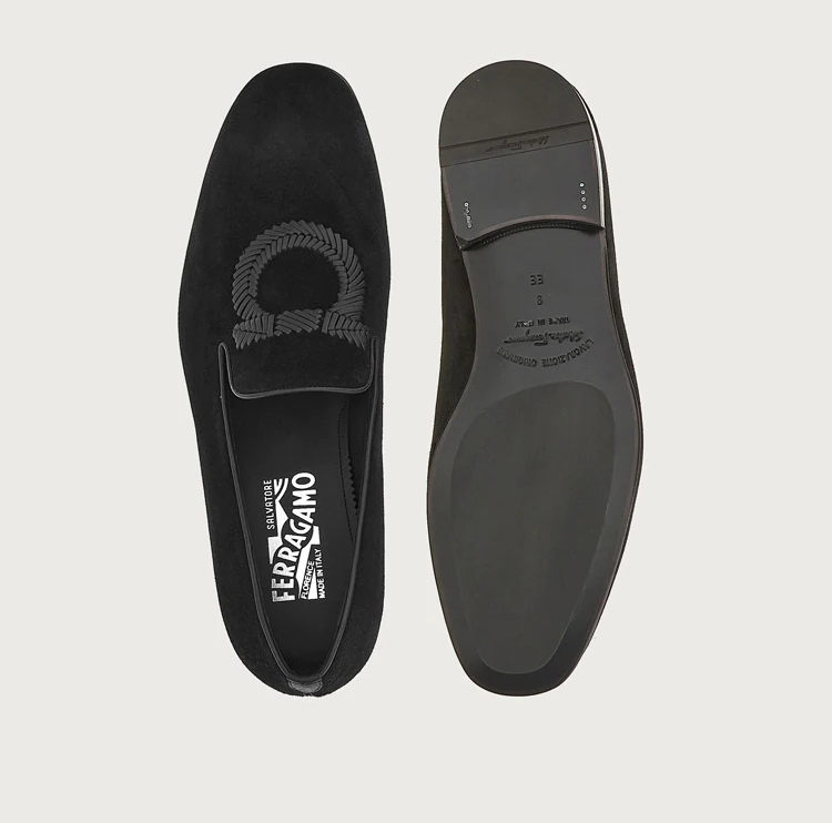  Giày Nam Salvatore Ferragamo Loafer Gancini 'Black' 