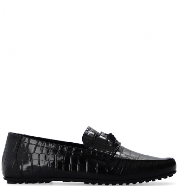  Giày Nam Versace La Medusa Loafers 'Black Leather' 