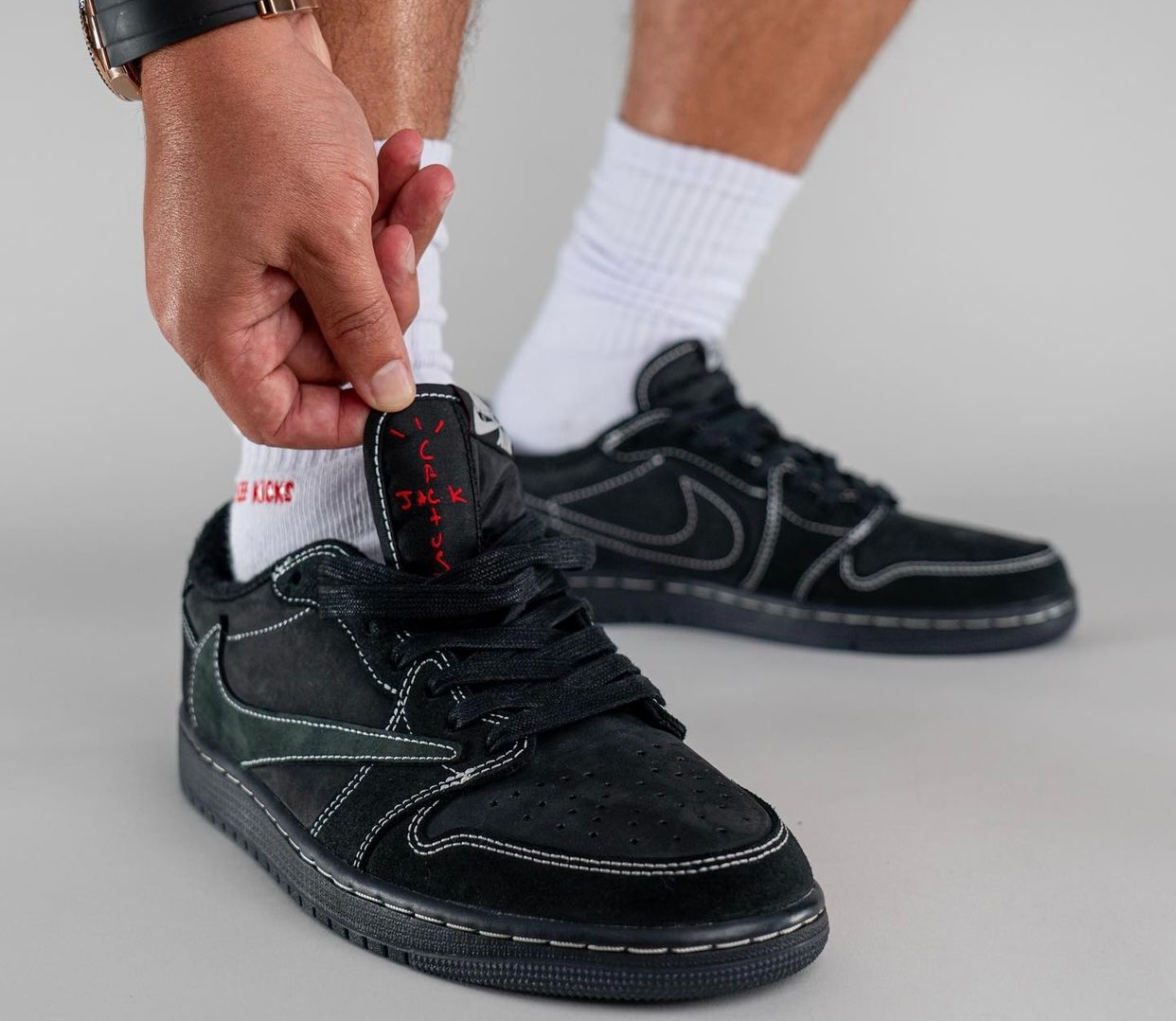  Giày Nike Air Jordan 1 Retro Low Travis Scott 'Black Phantom' 