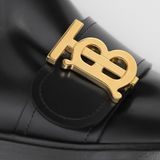  Giày Nữ Burberry Monogram Motif Leather Chelsea Boots 'Black' 