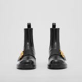  Giày Nữ Burberry Monogram Motif Leather Chelsea Boots 'Black' 