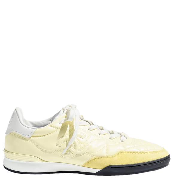  Giày Nữ Chanel Trainers Calfskin 'Light Yellow White' 