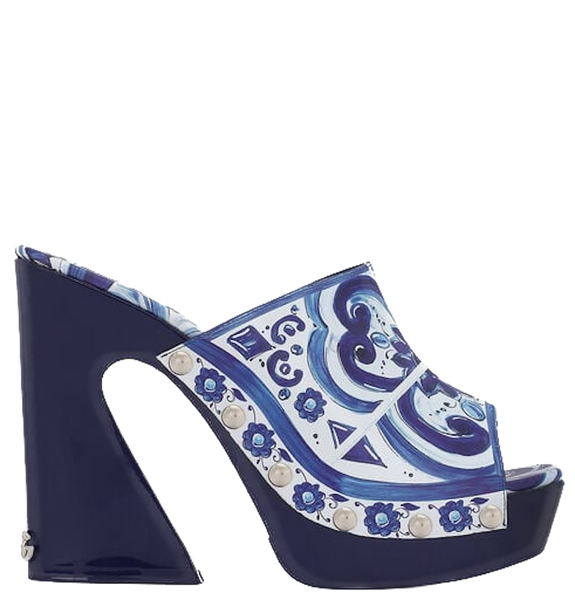  Giày Nữ Dolce & Gabbana Patent With Wedges 'Majolica' 
