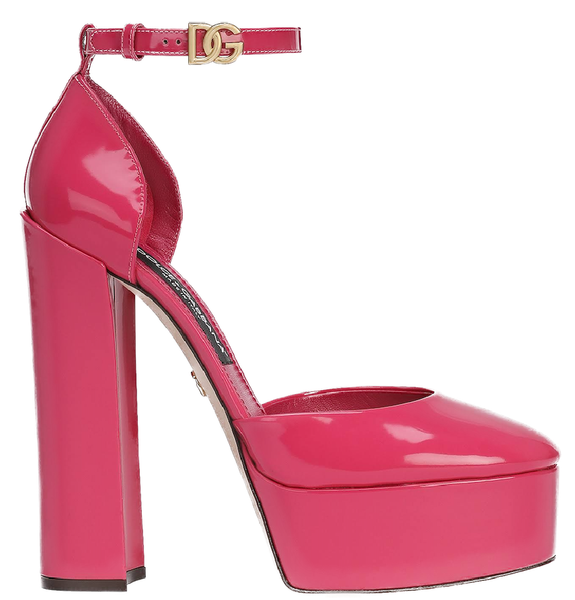  Giày Nữ Dolce & Gabbana Polished Calfskin Platform 'Pink' 