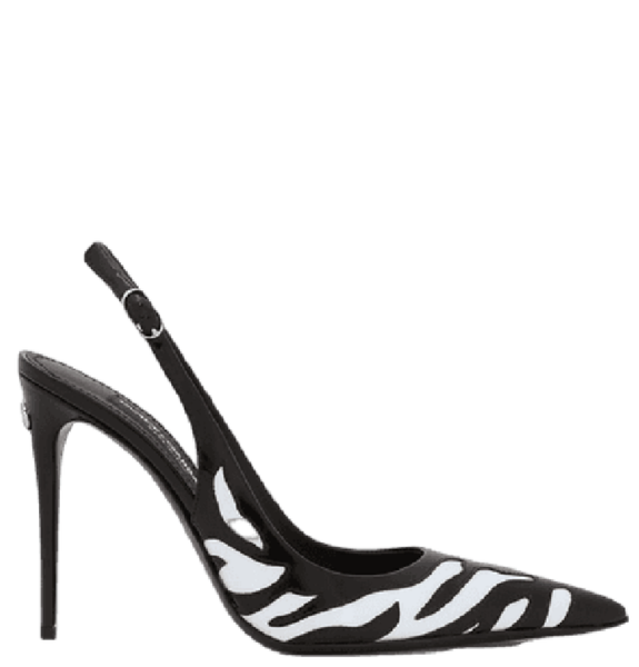  Giày Nữ Dolce & Gabbana Polished Slingbacks 'Zebra' 