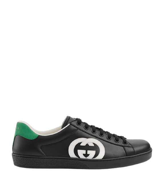  Giày Nữ Gucci Ace Interlocking G 'Black White' 