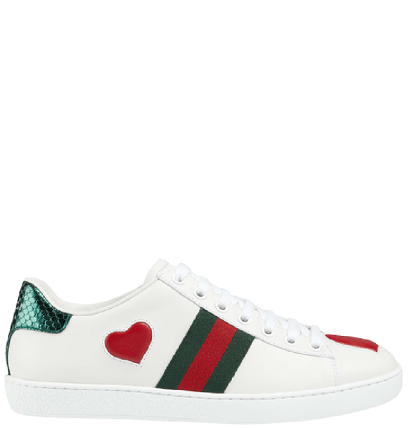  Giày Nữ Gucci Ace Low Heart 'White' 