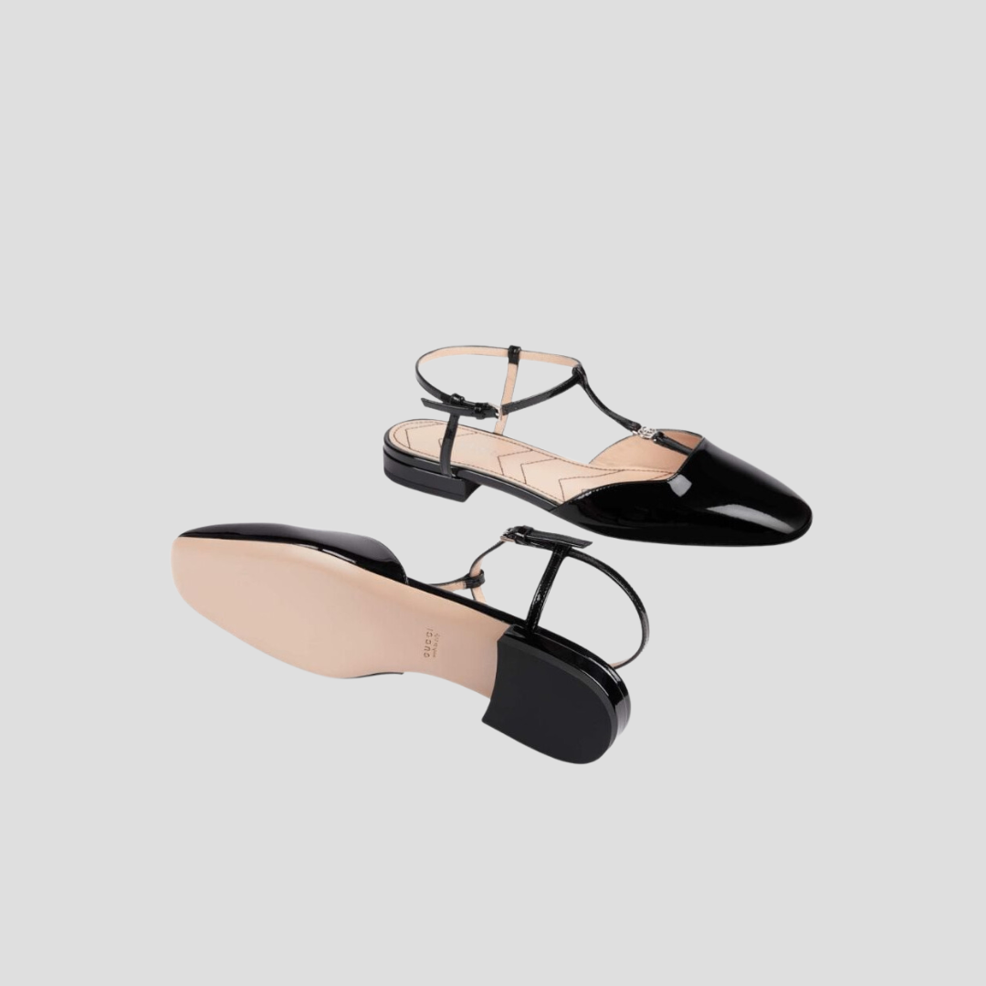  Giày Nữ Gucci Ballet Flat With Double G Logo 'Black' 