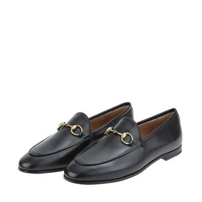  Giày Nữ Gucci Jordaan Leather Loafers 'Black' 