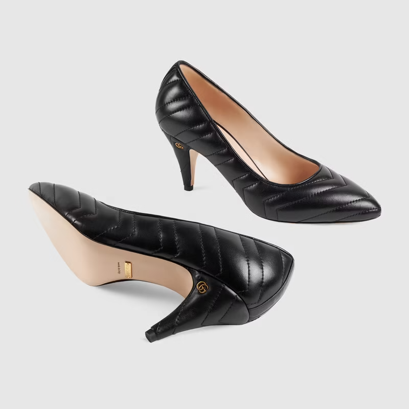  Giày Nữ Gucci Quilted Leather Pumps 'Black' 