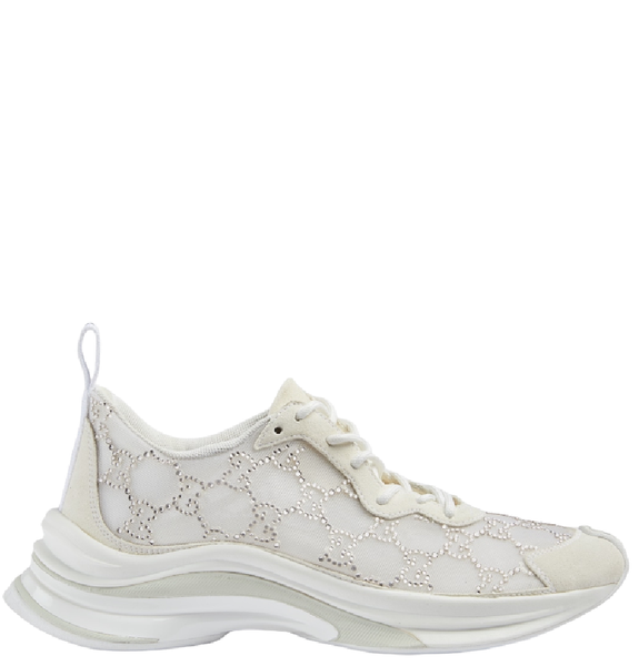  Giày Nữ Gucci Run GG Mesh Sneaker 'White' 