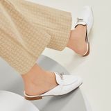  Giày Nữ Hermes Oz Mule 'Blanc' 