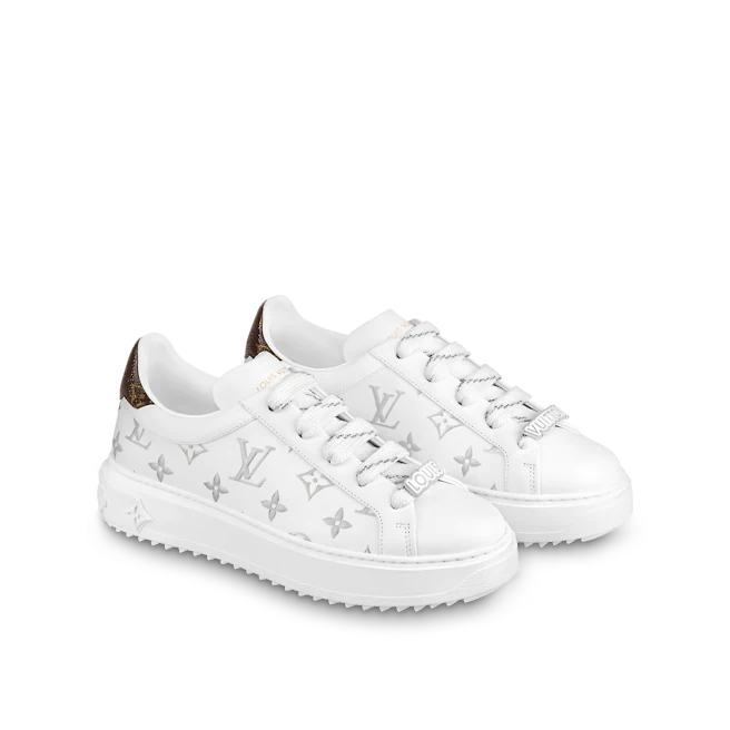  Giày Nữ Louis Vuitton Time Out Trainers 'White Silver' 
