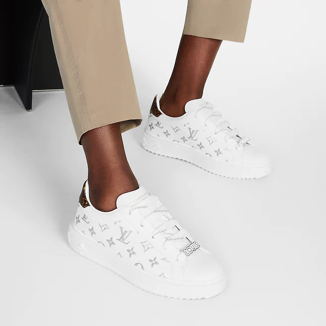 Giày Nữ Louis Vuitton Time Out Trainers 'White Silver' 