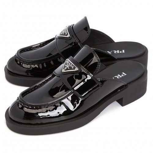  Giày Mule Nữ Prada Logo Brushed 'Black' 