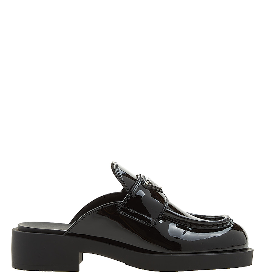  Giày Mule Nữ Prada Logo Brushed 'Black' 