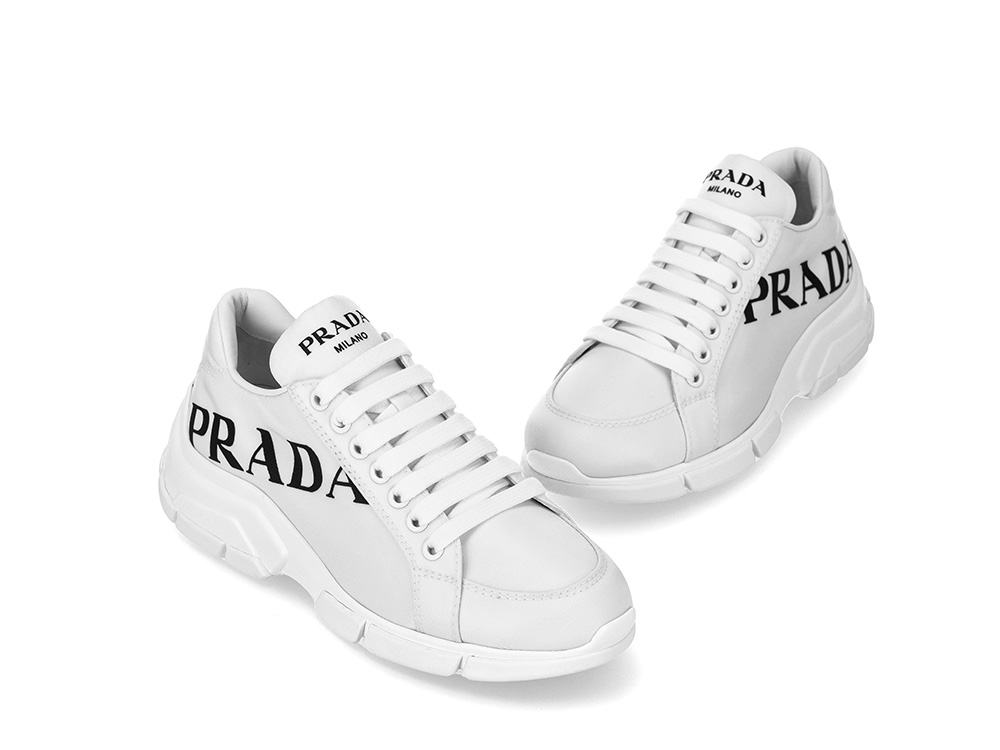 Giày Nữ Prada Nylon Bicolor 'White' 