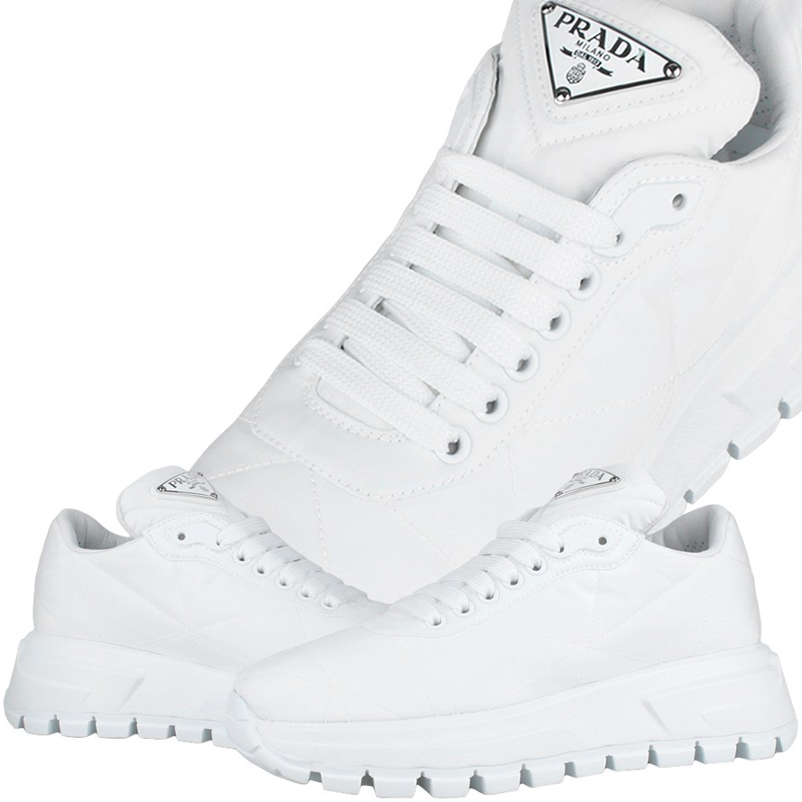  Giày Nữ Prada Nylon Gabardine 'White' 