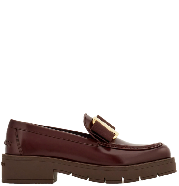  Giày Nữ Salvatore Ferragamo Chunky Vara Bow Loafer 'Oxblood' 
