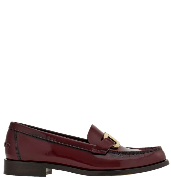  Giày Nữ Salvatore Ferragamo Moccasin Gancini Ornament 'Burgundy' 