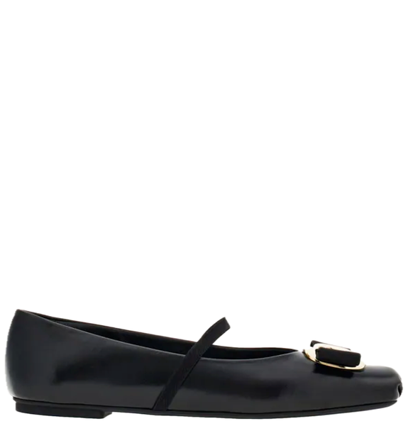 Giày Nữ Salvatore Ferragamo New Vara Plate Ballet Flat 'Black' 