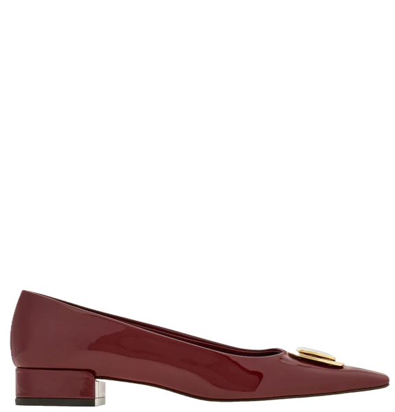  Giày Nữ Salvatore Ferragamo New Vara Plate Pump 'Burgundy' 