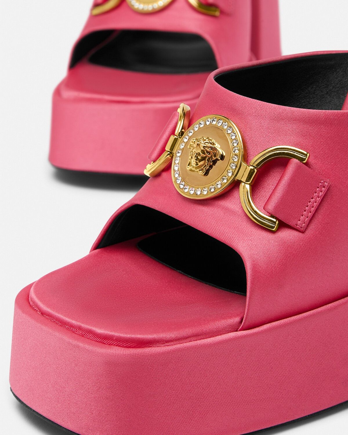  Giày Nữ Versace Aevitas Satin Platform 'Fuchsia' 