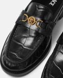  Giày Nữ Versace Croc-effect Medusa '95 Loafers 'Black' 