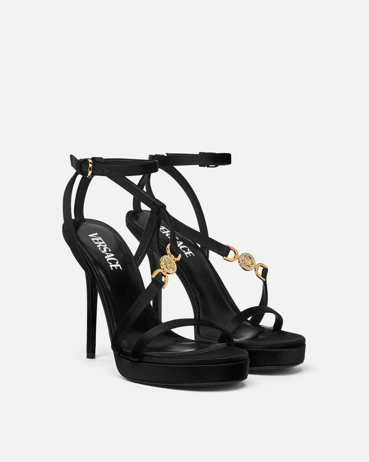  Giày Nữ Versace Crystal Medusa '95 Sandals 'Black' 