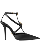  Giày Nữ Versace Gianni Ribbon Cage Satin Pumps 'Black' 