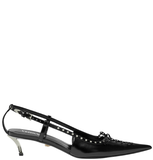 Giày Nữ Versace Laced Pin-point Low Pumps 'Black' 