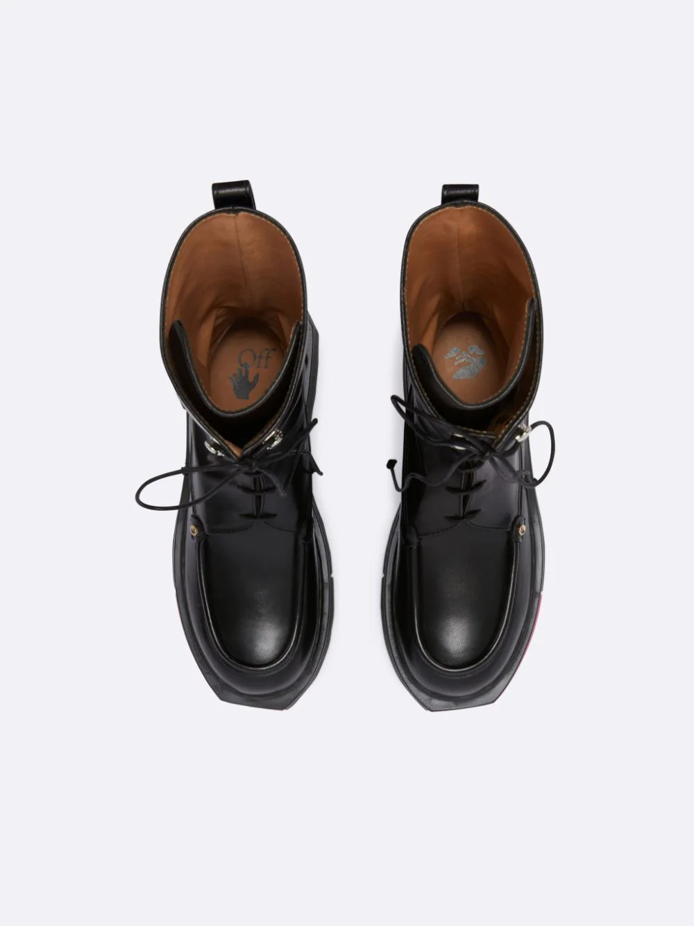  Giày Nữ Off-White Nappa Sponge Combat Boot 'Black' 