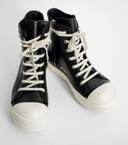  Giày Rick Owens Leather Ramones Sneakers 'Black' 