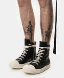  Giày Rick Owens Leather Ramones Sneakers 'Black' 