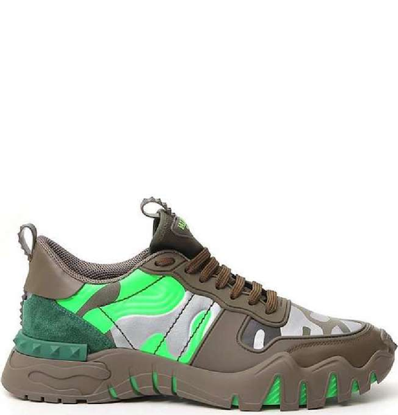  Giày Nam Valentino Rockrunner Camo Plus 'Military Neon Green' 