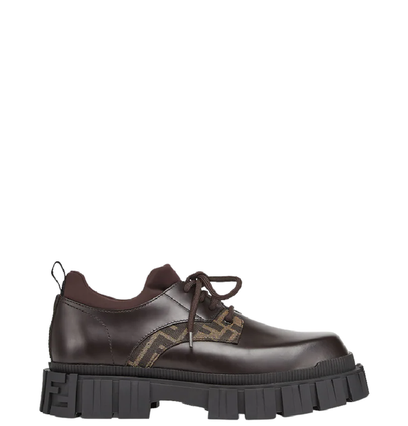  Giày Nam Fendi Lace-Ups Leather Loafers 'Brown' 
