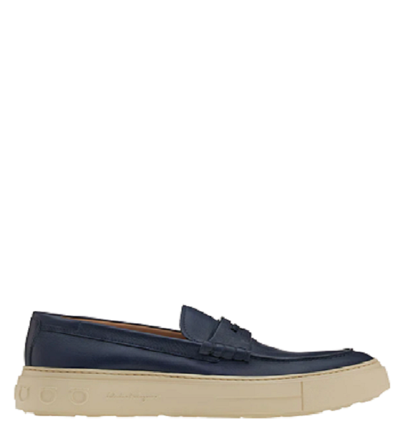  Giày Salvatore Ferragamo Nam Sporty Loafer 'Blue Marine' 