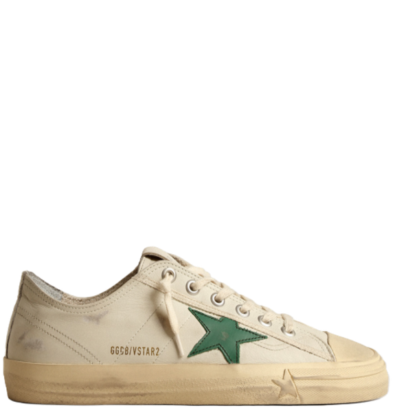  Giày Nam Golden Goose V-star In Glossy Leather 'Beige' 