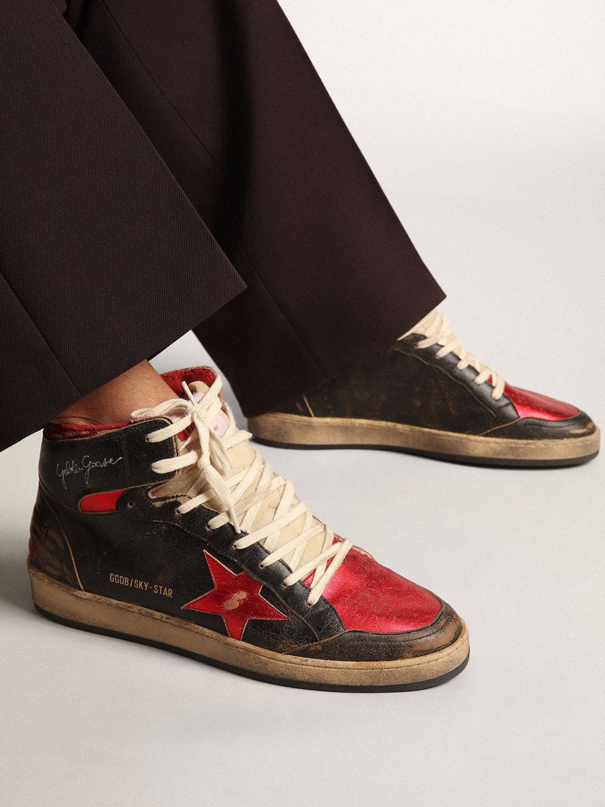  Giày Nam Golden Goose Sky-Star 'Red Star' 