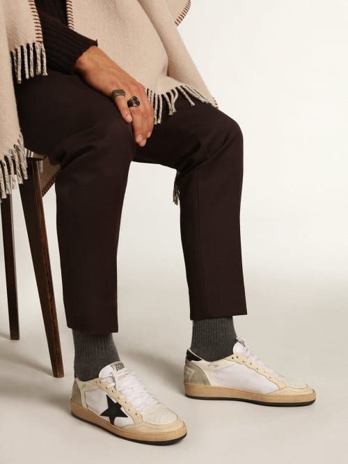 Giày Nam Golden Goose Ball Star Canvas 'White' 