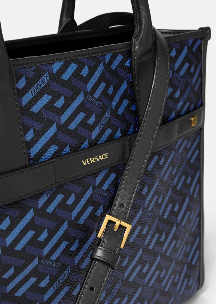  Túi Nữ Versace La Greca Signature Tote 'Black Blue' 