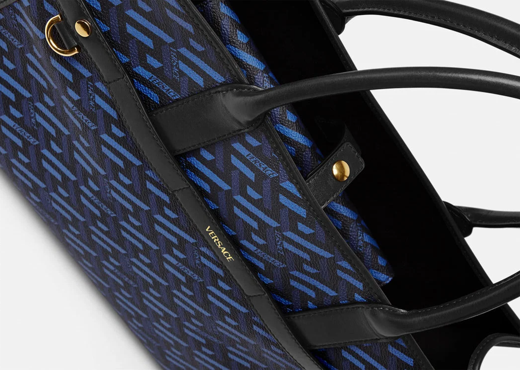  Túi Nữ Versace La Greca Signature Tote 'Black Blue' 