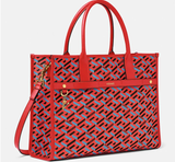  Túi Nữ Versace La Greca Signature Tote 'Blue Red' 