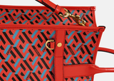  Túi Nữ Versace La Greca Signature Tote 'Blue Red' 