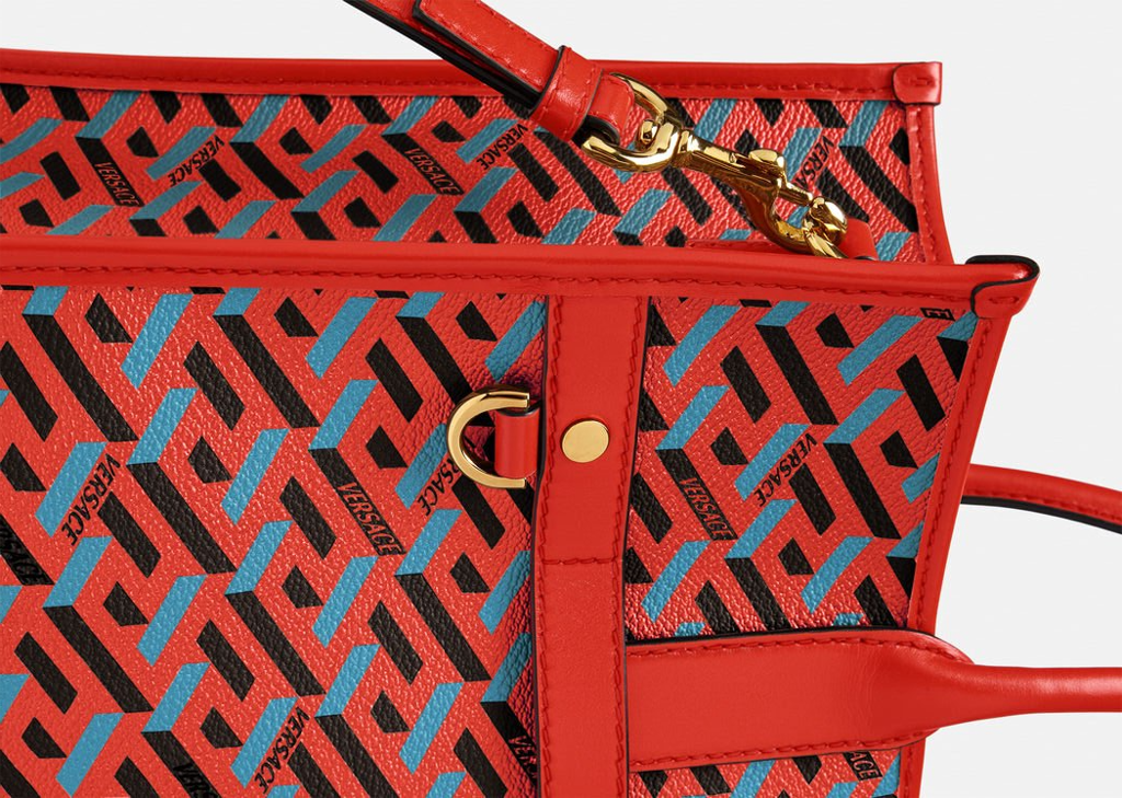  Túi Nữ Versace La Greca Signature Tote 'Blue Red' 