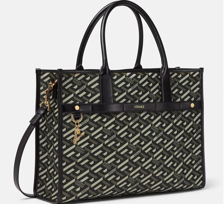  Túi Nữ Versace La Greca Signature Tote 'Black Khaki' 