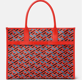  Túi Nữ Versace La Greca Signature Tote 'Blue Red' 
